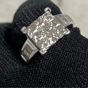 Multi stone Princess-cut Diamond Engagement set  size 6 price non negotiable.